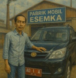 Foto ilustrasi mantan Presiden Jokowi dan mobil Esemka (Ist)