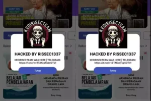 Tangkap layar Aplikasi ipusnas yang terkena Hack (foto:Ist)