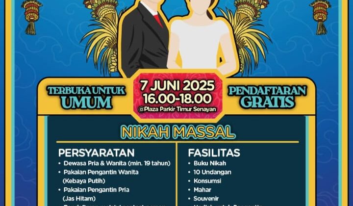 Pacar Kamu Nuntut Nikah, Nah Catat, Juni Ini Bisa Nikah Gratis di GBK Tanpa Utang dan Tanpa Drama