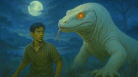 Foto ilustrasi cerita Legenda pulau komodo (foto: prabainsight/Ai)