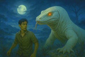 Foto ilustrasi cerita Legenda pulau komodo (foto: prabainsight/Ai)