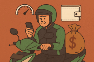 Ilustrasi driver Ojol (prabainsight/Ai)
