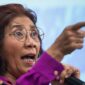 Mantan Menteri Kelautan dan Perikanan Susi Pudjiastuti melontarkan pernyataan keras terkait maraknya kerusakan lingkungan yang dilakukan oleh manusia. Lewat akun media sosial pribadinya (foto:Antara)