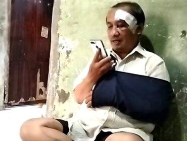 Korban penganiyaan FCR guru Honorer (foto:Praba/Ist)