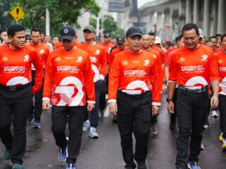 Kapolri Jenderal Listyo Sigit Prabowo menghadiri kegiatan Bhayangkara Sport Day di Lapangan Bhayangkara Polri, Jakarta Selatan, Sabtu (21/6/2025).(Foto:Praba/Ist)