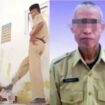guru berinisial DM (58) tampak naik ke atas meja lalu menendang kepala siswa berinisial GAM (13), siswa kelas VII, sebanyak dua kali.(Foto:Praba/istimewa)