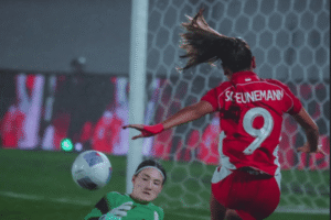 Timnas Putri Indonesia saat lawan Kirgistan dengan skore 1-0 pada laga awal Piala Asia Wanita 2026 di Stadion Sport Center Kelapa Dua, Tangerang (foto: Instagram Timnas)