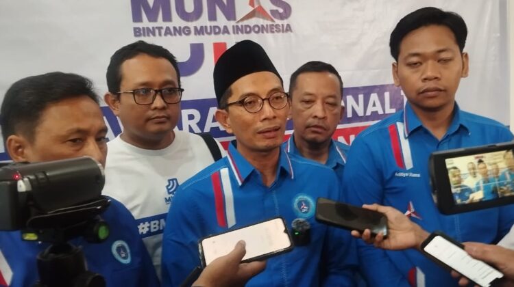 Kantor DPP Partai Demokrat di Menteng, Jakarta Pusat, dipadati ratusan kader muda dalam rangka Musyawarah Nasional (Munas) pertama Bintang Muda Indonesia (BMI), Sabtu, 12 Juli 2025.(Foto :Praba/Alma)