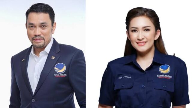Partai NasDem resmi menonaktifkan Ahmad Sahroni dan Nafa Urbach dari Fraksi DPR RI mulai 1 September 2025. Surya Paloh menegaskan, langkah ini diambil karena ucapan keduanya dianggap mencederai aspirasi rakyat.(Foto:Istimewa)