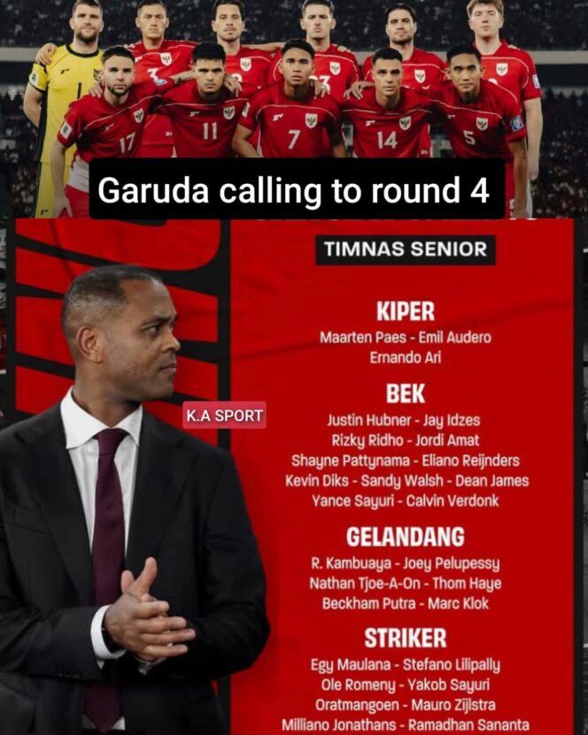 
					Patrick Kluivert umumkan daftar pemain Timnas Indonesia untuk Kualifikasi Piala Dunia 2025 lawan Arab Saudi dan Iraq. Lihat daftar skuad lengkap dan jadwal pertandingan di sini.(Foto: Istimewa)