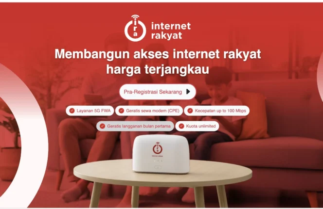 
					Internet Rakyat menawarkan internet 5G 100 Mbps Rp 100 ribu per bulan dengan kuota unlimited dan gratis modem. Layanan hasil kolaborasi Surge dan Orex SAI ini akan mulai tersedia pada 2026.