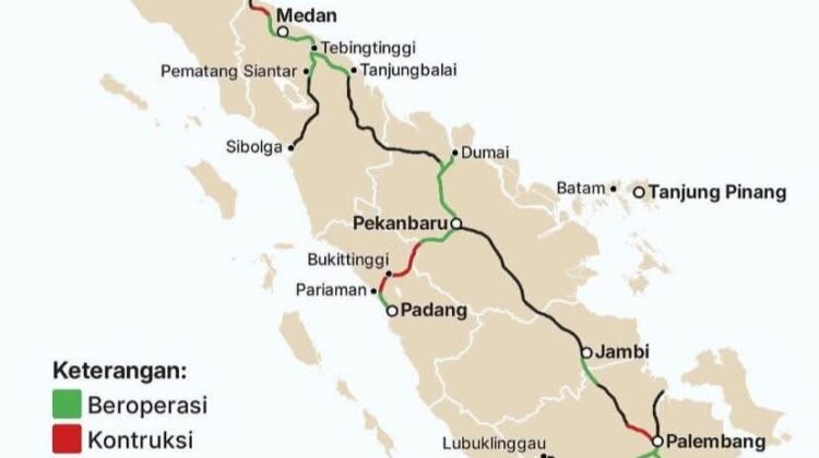 Jalan Tol Trans-Sumatra membentang sekitar 2.818 km dari Banda Aceh hingga Bakauheni. Proyek ini menjadi simbol pemerataan ekonomi luar Jawa dan calon tol terpanjang di Asia Tenggara.(Foto:Istimewa)