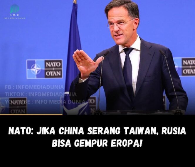 
					NATO memperingatkan potensi krisis keamanan global jika China menyerang Taiwan, karena Rusia disebut bisa memanfaatkan situasi untuk menggempur Eropa. Sekjen NATO Mark Rutte menilai dunia berisiko menghadapi dua front perang sekaligus: Asia Timur dan Eropa. (Foto:Istimewa)