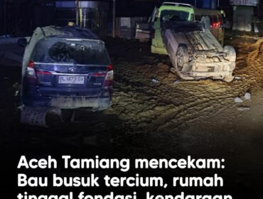 Gubernur Aceh Muzakir Manaf meninjau banjir Aceh Tamiang hingga dini hari dan menyalurkan 30 ton bantuan makanan serta obat-obatan untuk warga terdampak.(Istimewa)