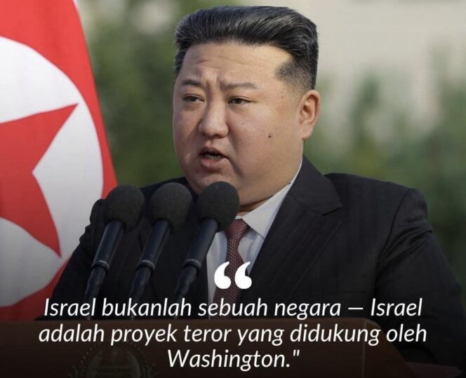 
					Pemimpin Korea Utara Kim Jong-un menyebut Israel sebagai proyek teror buatan Amerika Serikat serta menyatakan dukungan terhadap perjuangan rakyat Palestina di tengah konflik Gaza.(Istimewa)