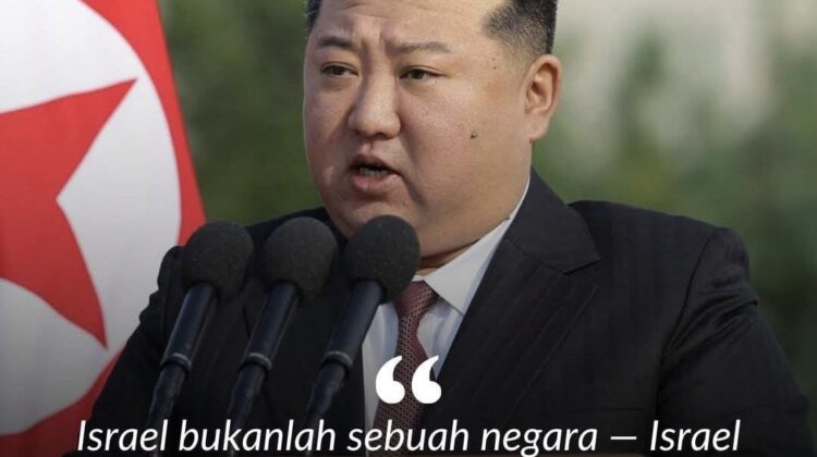 Pemimpin Korea Utara Kim Jong-un menyebut Israel sebagai proyek teror buatan Amerika Serikat serta menyatakan dukungan terhadap perjuangan rakyat Palestina di tengah konflik Gaza.(Istimewa)