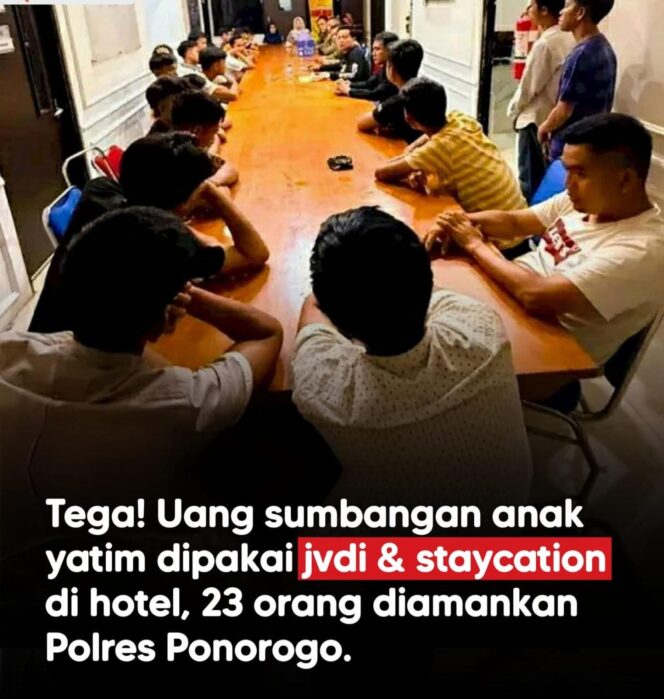 
					Polres Ponorogo membongkar penipuan donasi berkedok yayasan yatim piatu. Dana sumbangan warga justru dipakai untuk berjudi dan menyewa hotel.