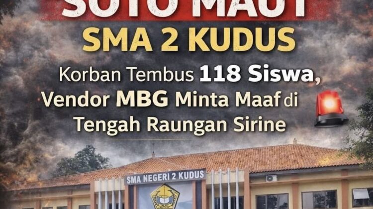 Keracunan massal diduga akibat menu Makan Bergizi Gratis di SMA 2 Kudus. Sebanyak 118 siswa dirawat, ratusan lainnya alami gejala.