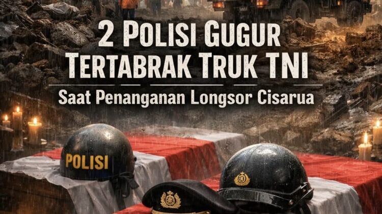 Dua anggota Polres Cimahi gugur saat menjalankan tugas kemanusiaan di lokasi longsor Cisarua, Bandung Barat. Tragedi ini menyisakan duka dan pertanyaan soal keselamatan petugas di area bencana.