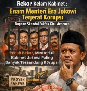 Enam menteri era Presiden Jokowi tercatat terjerat kasus korupsi. Dugaan skandal proyek di Fakfak yang menyeret nama Bahlil Lahadalia kini menambah sorotan publik.