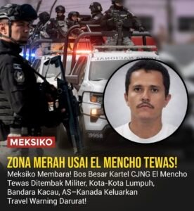 Bos kartel narkoba El Mencho dilaporkan tewas dalam operasi militer. Kematian pimpinan CJNG itu memicu gejolak keamanan di Meksiko, dari blokade jalan hingga pembatalan dan putar balik penerbangan internasional.