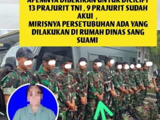 Viral dugaan perselingkuhan istri prajurit TNI AD dengan 13 anggota di lingkungan Kodam XVII/Cenderawasih. Kasus ini bermula dari laporan suami dan kini ditangani Polisi Militer untuk proses hukum lebih lanjut.