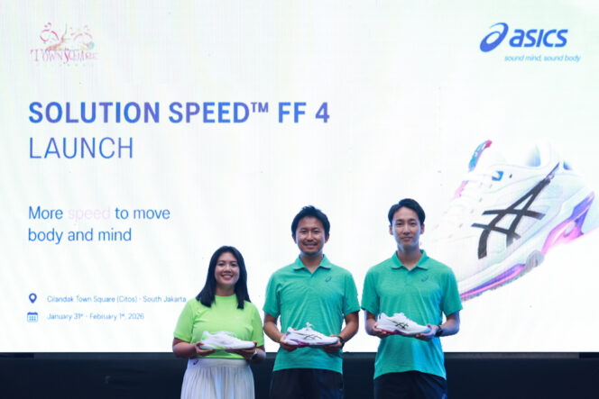 
					ASICS menghadirkan Melbourne Finals Weekend di Jakarta lewat mini lapangan tenis, peluncuran SOLUTION SPEED FF 4, dan ASICS Tennis Club. Tenis kini jadi gaya hidup urban.