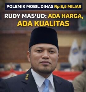 Mobil dinas Gubernur Kalimantan Timur senilai Rp 8,5 miliar menuai polemik. Rudy Mas’ud menegaskan pengadaan SUV hybrid tersebut bukan soal kemewahan, melainkan efektivitas kerja dan menjaga marwah Kaltim.