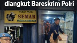Toko emas di Kabupaten Nganjuk digeledah Bareskrim Polri terkait dugaan tindak pidana pencucian uang (TPPU) yang berasal dari aktivitas pertambangan emas ilegal. Penggeledahan berlangsung hingga 17 jam dan menyita emas serta dokumen keuangan.