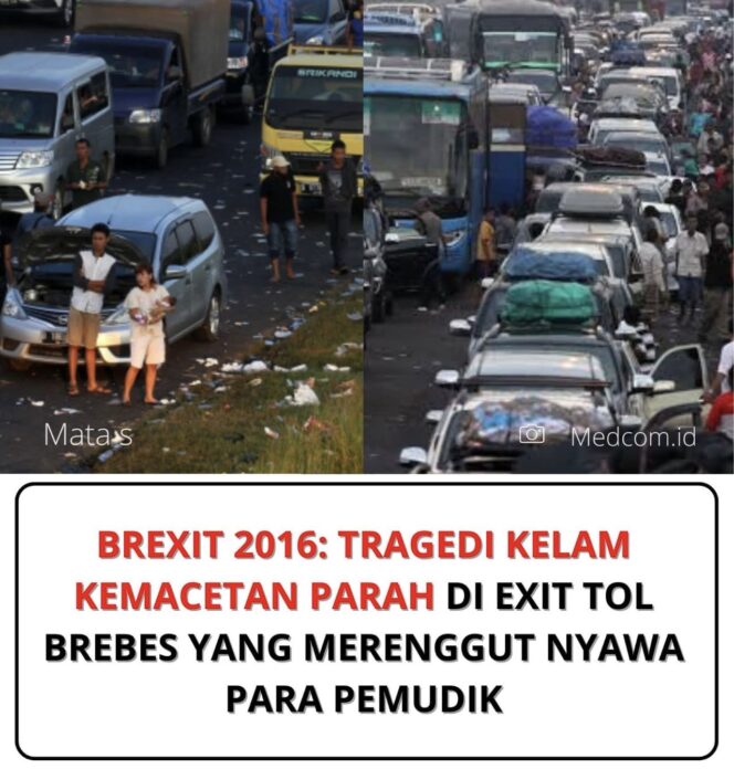 
					Tragedi Brexit Brebes 2016 menjadi catatan kelam arus mudik Lebaran, saat kemacetan ekstrem di Exit Tol Brebes memicu korban jiwa dan evaluasi besar sistem transportasi nasional.