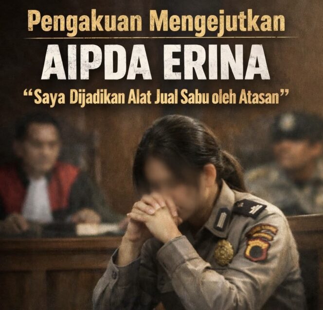 
					Aipda Erina Sitapura mengaku menjual sabu seberat 1 kilogram karena perintah atasan saat sidang di Pengadilan Negeri Binjai. Pengakuan ini mengungkap dugaan penyalahgunaan kewenangan dalam kasus narkotika.
