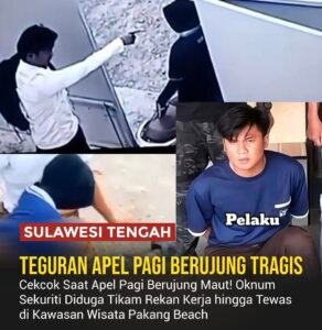Kronologi karyawan perempuan Rindi Antika tewas diduga diserang sekuriti rekan kerja saat apel pagi di Pakang Beach, Ampana Tete, Tojo Una-Una. Polisi telah menangkap pelaku.