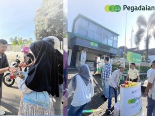 Pegadaian Kantor Wilayah IX Jakarta 2 meluncurkan program MPL 2026 dengan menyalurkan bantuan makanan dari UMKM lokal untuk masyarakat, sekaligus mendorong ekonomi pelaku usaha kecil.(Istimewa)