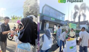 Pegadaian Kantor Wilayah IX Jakarta 2 meluncurkan program MPL 2026 dengan menyalurkan bantuan makanan dari UMKM lokal untuk masyarakat, sekaligus mendorong ekonomi pelaku usaha kecil.(Istimewa)