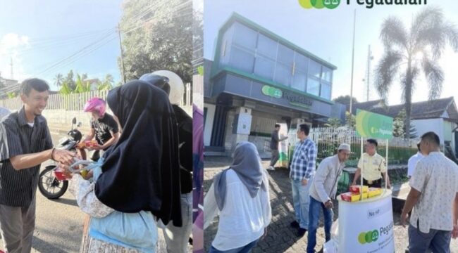 Pegadaian Kantor Wilayah IX Jakarta 2 meluncurkan program MPL 2026 dengan menyalurkan bantuan makanan dari UMKM lokal untuk masyarakat, sekaligus mendorong ekonomi pelaku usaha kecil.(Istimewa)