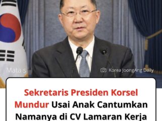 Kim Jin-kook, pejabat senior di kantor Presiden Korea Selatan, mengundurkan diri setelah putranya mencantumkan jabatan ayahnya dalam CV lamaran kerja dan memicu kritik publik.