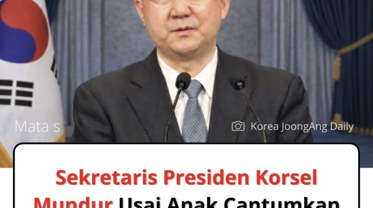 Kim Jin-kook, pejabat senior di kantor Presiden Korea Selatan, mengundurkan diri setelah putranya mencantumkan jabatan ayahnya dalam CV lamaran kerja dan memicu kritik publik.