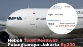 Viral tiket pesawat Palangkaraya-Jakarta tembus Rp200 juta. Garuda Indonesia memastikan harga tersebut bukan tarif resmi, melainkan diduga akibat kesalahan sistem platform pihak ketiga.(Istimewa)