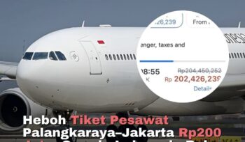 Viral tiket pesawat Palangkaraya-Jakarta tembus Rp200 juta. Garuda Indonesia memastikan harga tersebut bukan tarif resmi, melainkan diduga akibat kesalahan sistem platform pihak ketiga.(Istimewa)