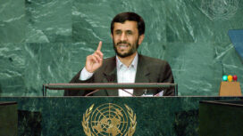 Mahmoud Ahmadinejad, President of the Islamic Republic of Iran, addresses the general debate of the sixtieth session of the General Assembly, today at UN Headquarters. The general debate focuses on the follow-up to the 2005 World Summit.