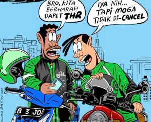 BHR ojol 2026 naik 100 persen menjadi Rp220 miliar. Delapan aplikator termasuk GoTo dan Grab menyalurkan bonus kepada sekitar 1 juta mitra sesuai SE Menaker terbaru.(Foto: Istimewa)