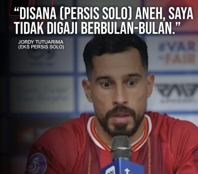 
					Jordy Tutuarima mengungkap alasan hengkang dari Persis Solo setelah 9 pemain asing dilepas mendadak dan gaji tak dibayar berbulan-bulan. Ini faktanya.(Istimewa)