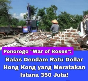 Aksi nekat TKW di Ponorogo hancurkan rumah Rp350 juta pakai ekskavator usai suami diduga selingkuh. Mediasi gagal, konflik rumah tangga berujung dramatis.(Istimewa)