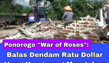 Aksi nekat TKW di Ponorogo hancurkan rumah Rp350 juta pakai ekskavator usai suami diduga selingkuh. Mediasi gagal, konflik rumah tangga berujung dramatis.(Istimewa)