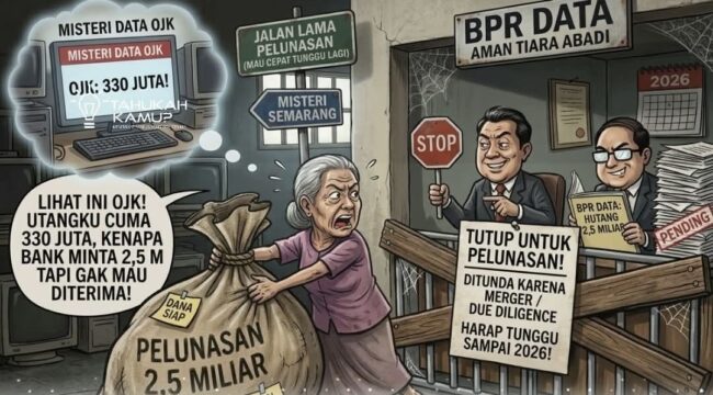 Kisah absurd nasabah di Semarang: mau melunasi utang Rp2,5 miliar malah dipersulit bank, sementara data OJK hanya mencatat Rp330 juta.(Ilustrasi)