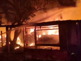 Terbakarnya pemukiman beberapa waktu lalu di lingkungan sekitar SPBE Cimuning.