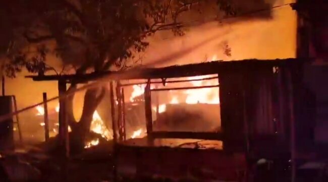 Terbakarnya pemukiman beberapa waktu lalu di lingkungan sekitar SPBE Cimuning.