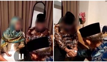 Tangkapan layar video pernikahan siri antara LH dengan RD.