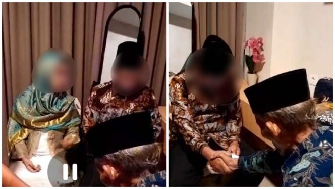 
					Tangkapan layar video pernikahan siri antara LH dengan RD.