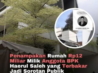 Rumah mewah anggota BPK Haerul Saleh di Jagakarsa terbakar hingga menewaskan pemiliknya pada Jumat, 8 Mei 2026. Dugaan awal kebakaran berasal dari sisa tiner dan cairan kimia di ruang kerja.
